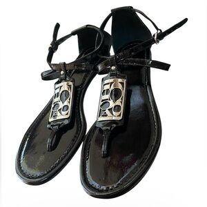 Coach Black Patent Sandals